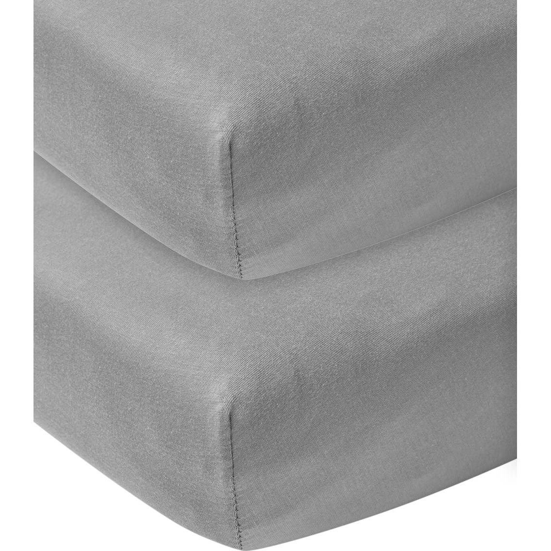 Thumbnail - Meyco, Fixleintuch Babybett, jersey Spannbettlaken 2-pack 70x140/150 grau