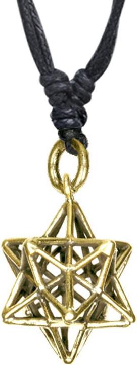 Image du produit Star Piercing Collier noir pendentif doré étoile 3D (Laiton)