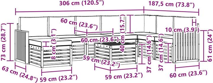 Produktbild vidaXL Outdoor-Sofa