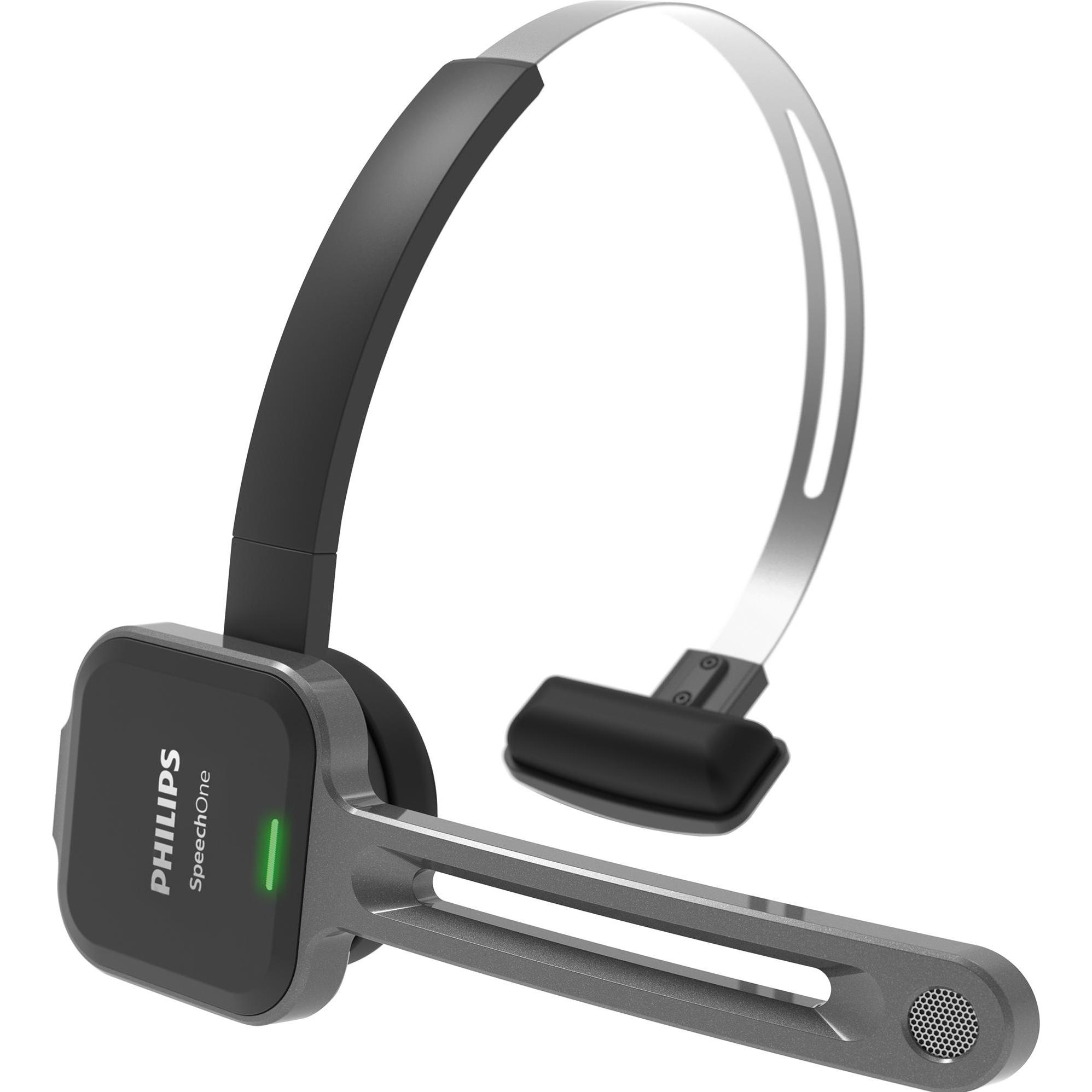 Philips SpeechOne Diktier-Headset (drahtlos) ohne Fernbedienung (PSM6300) (8 GB), Diktiergerät, Schw