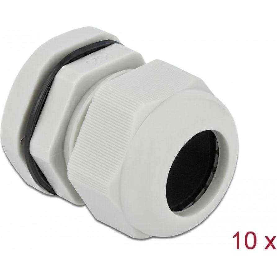 Delock, Kabelverbindung, Kabelverschraubung PG25, 35mm, 10 Stück, Grau