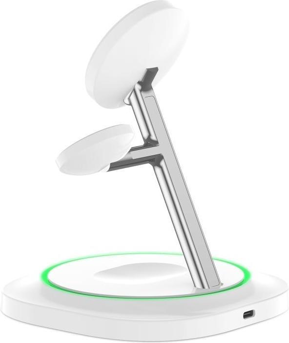 Actual product image Tech-Protect QI15W-A46 3in1 Magnetic MagSafe Inductive Charger - White (15 W)