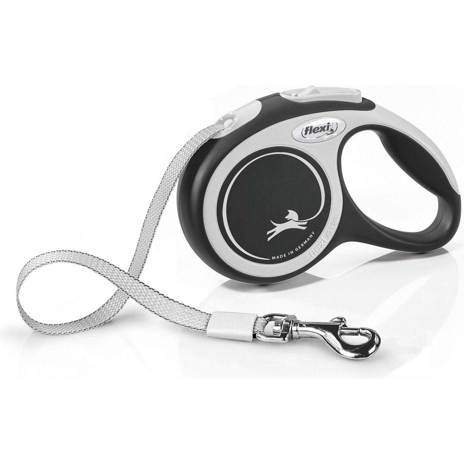 Flexi Nero Nuovo Comfort (Xs, Cane, Passeggiare), Collare + Guinzaglio