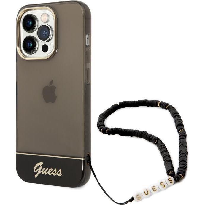 Guess GUHCP14LHGCOHK iPhone 14 Pro 6,1" czarny/black hardcase Translucent Pearl Strap (Apple iPhone 14 Pro), Smartphone ...