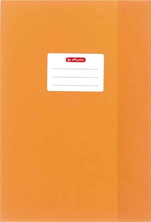 Actual product image Herlitz Folder protector DIN A4, embossed (raffia), PP, orange with glued-on inscription label (A4)