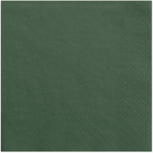 Partydeco, Servietten, Dunkelgrün 20 Stück (20 x, 33 x 33 cm)