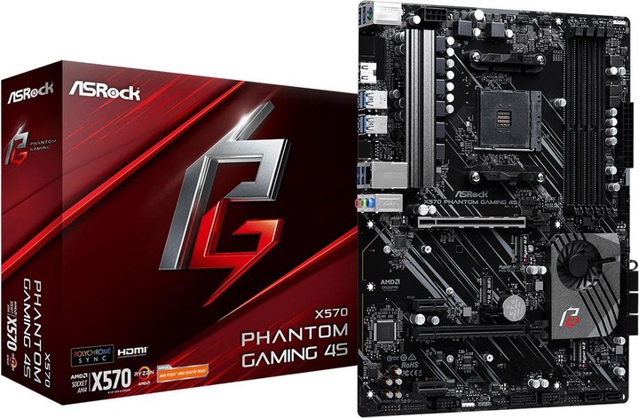 Produktbild AsRock X570 Phantom Gaming 4S (AM4, AMD X570, ATX)