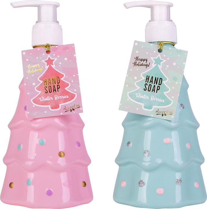 Immagine prodotto Accentra Dispenser per sapone liquido XMAS TREE con design ad albero di Natale, fragranza: Bacche d'Inverno (Dispositivo, 300 ml)