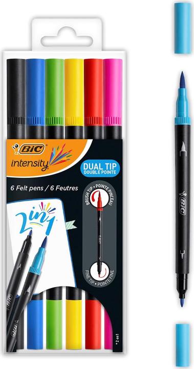 Produktbild Bic Intensity Filzstifte mit Doppelpunkt (6x)