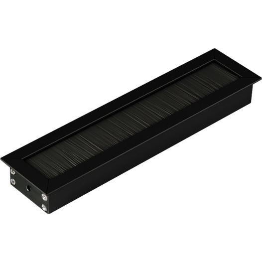 TecLines, Kabelschutz + Kabelführung, TKB002B Tisch Kabeldurchlass mit Bürstendichtung, schwarz (Kabeldurchlass)