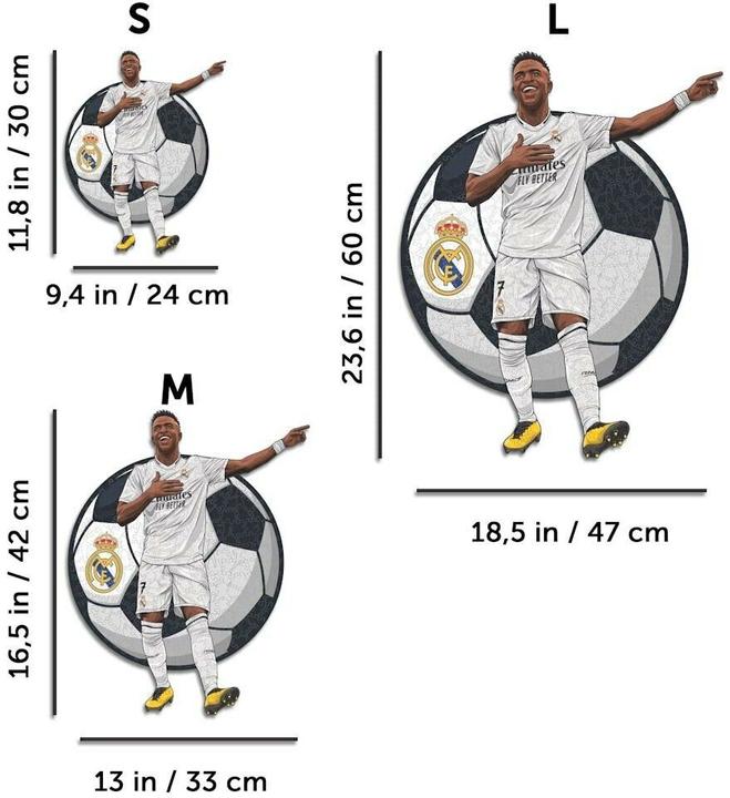 Actual product image Iconic Vinicius Jr. - Real Madrid - Wooden Puzzle Size S (150 pieces) (150 pieces)