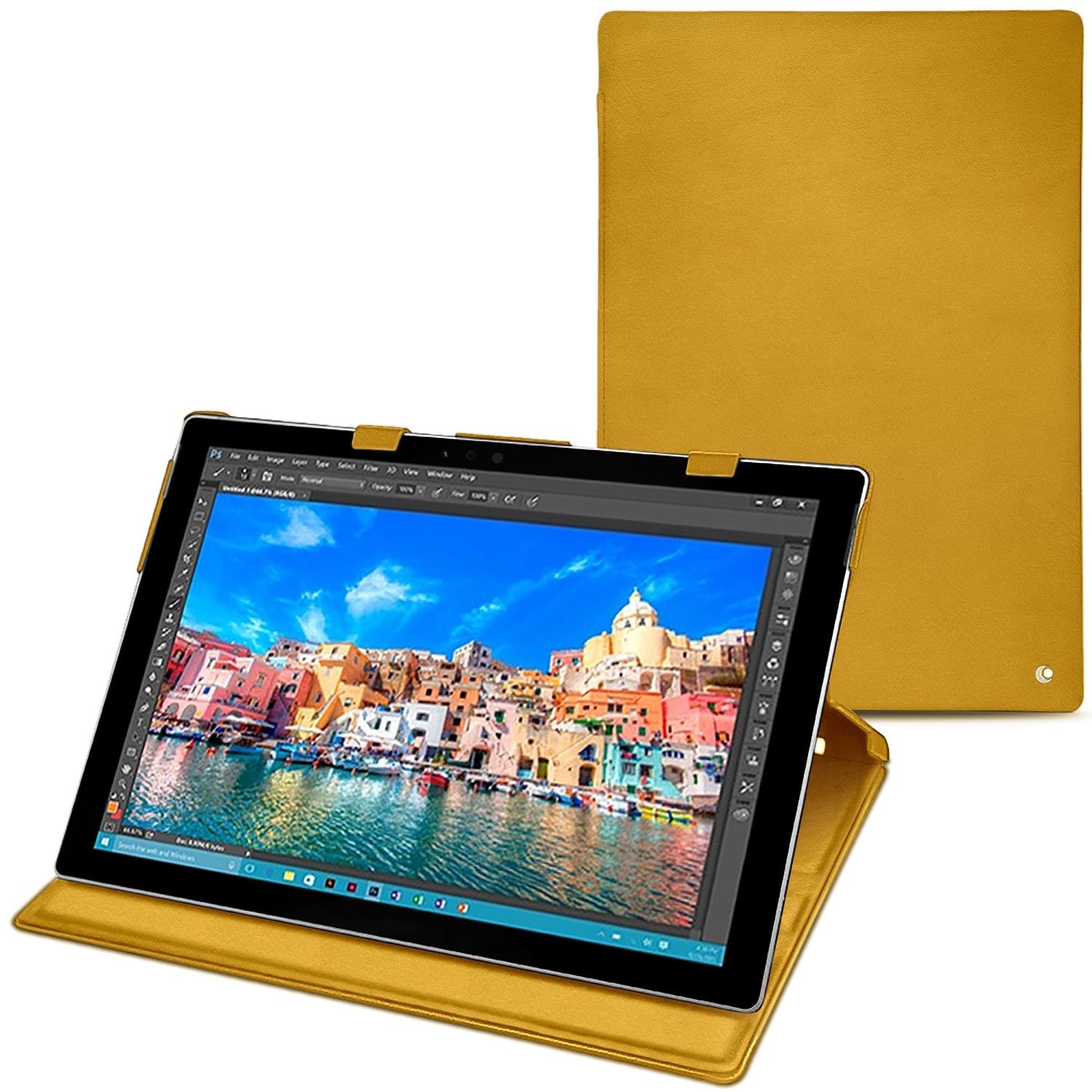 Noreve Lederschutzhülle vertikal (Microsoft Surface Pro 4), Tablet Hülle, Orange