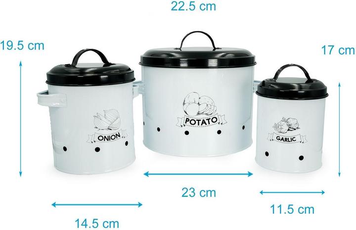 Actual product image Intirilife Set of 3 Food Storage Tins Storage Tins with Lids