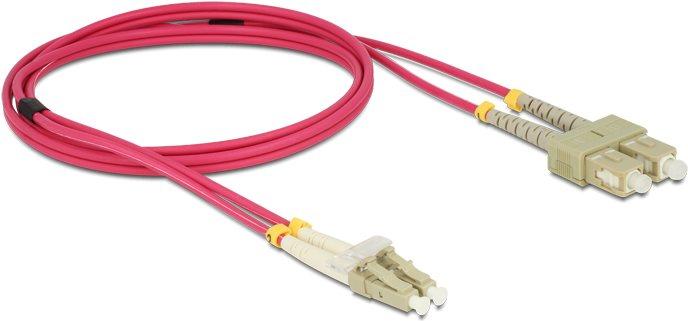 Actual product image Goobay Fiber Optic Cable, Multimode (OM4) Purple, 1 m (LSOH, CAT7, 1 m)