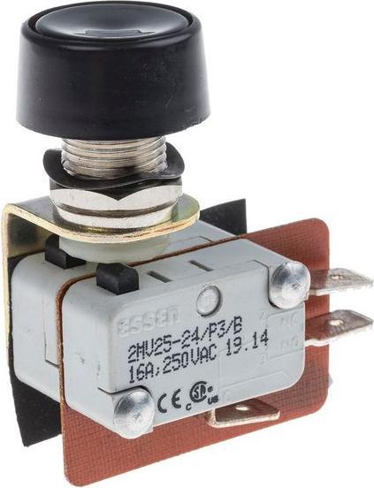 Actual product image RS PRO Microswitch button-actuator quick connection, 16 A @ 250 V ac, DPST 800 g - +85°C