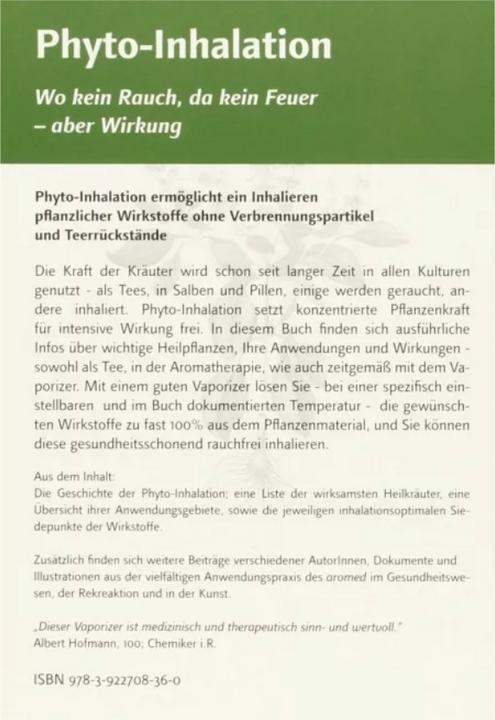 Produktbild Phyto-Inhalation (Deutsch, Nachtschatten Verlag, 2015)