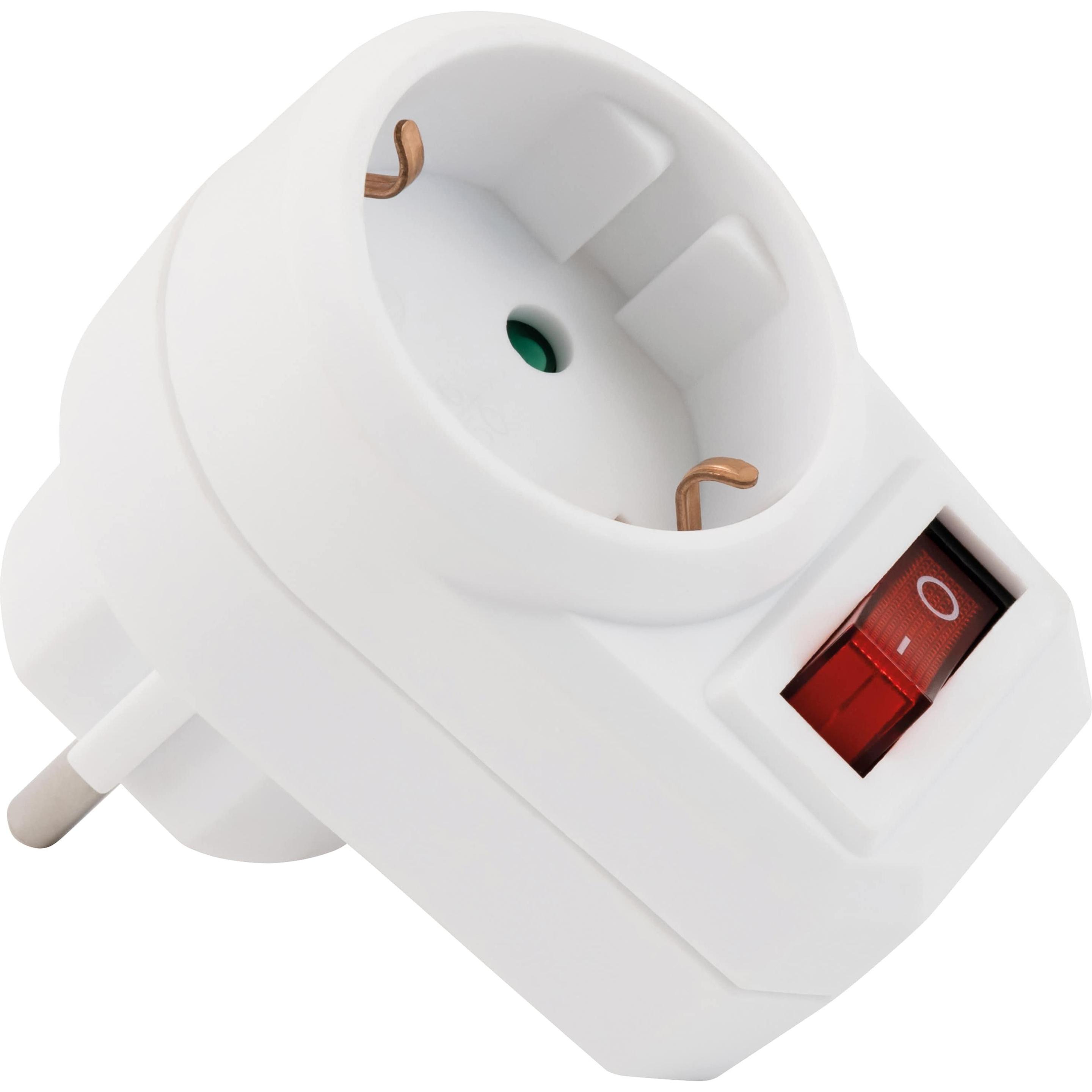 Thumbnail - MCP, Stromadapter, MCPOWER Steckdosenadapter mit Schalter, weiss