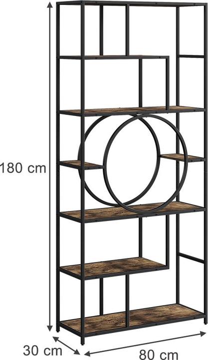Actual product image Vicco Raumteiler Fyrk, Schwarz/Antikholz, 80 x 180 cm