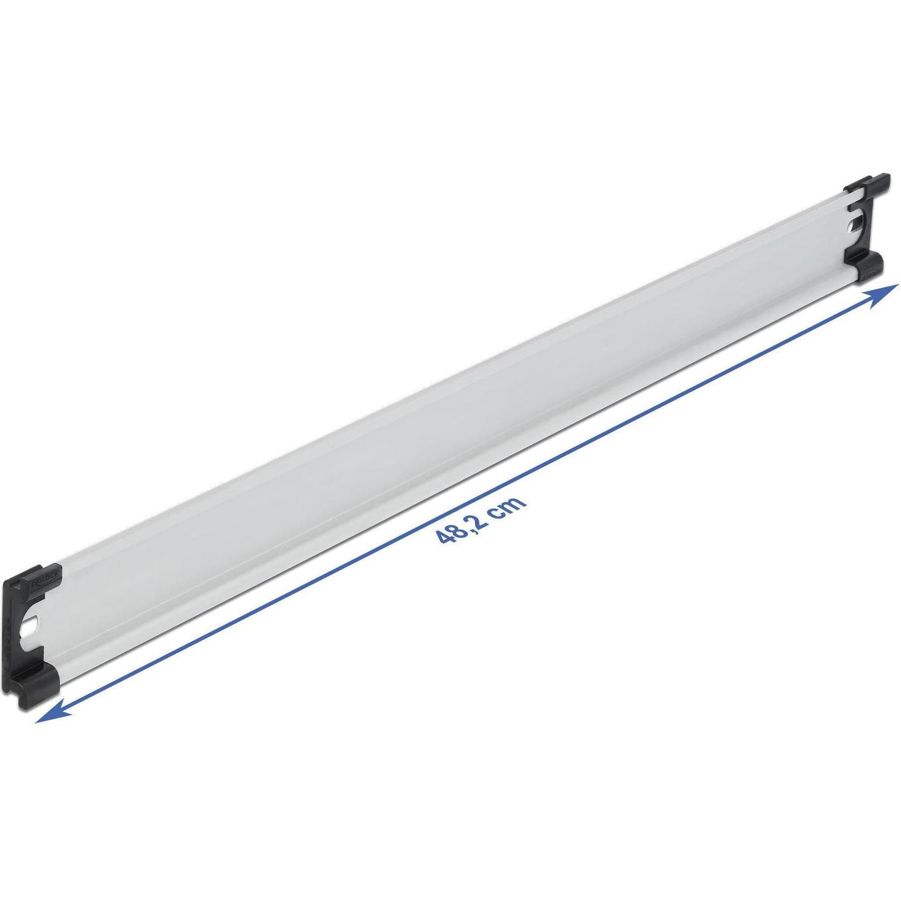 Delock Hutschiene 35 x 15mm, 19Rack aus Aluminium, Serverschrank Zubehör, Grau