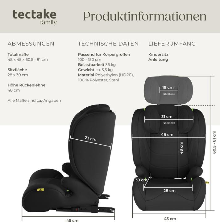 Produktbild tectake Levi (Kindersitz, ECE R129/i-Size Norm)