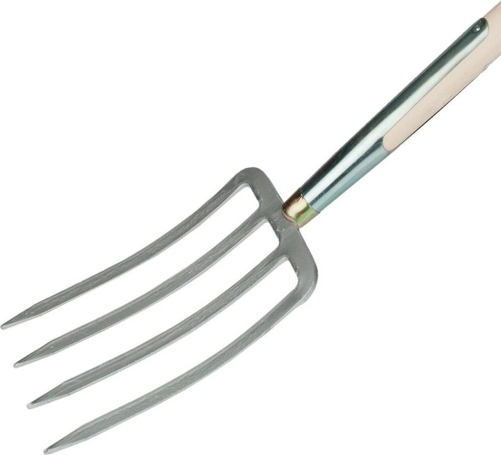 Actual product image Freund Victoria Spade fork, with 4 tines, made of metal forged in silver, working width: 17 cm, L 85 cm, with s...