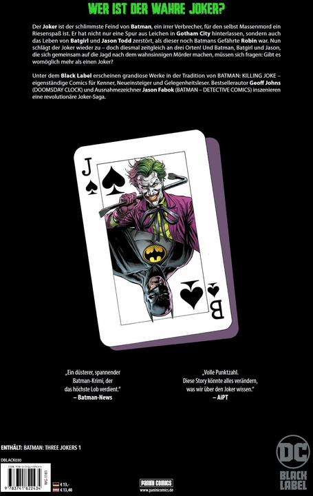 Produktbild Panini Batman: Die drei Joker (Deutsch, Geoff Johns, Jason Fabok, 2021)