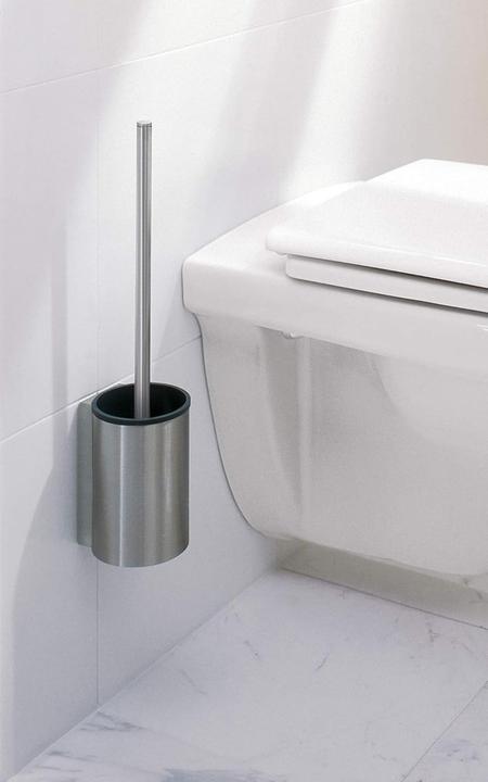 Productafbeelding Keuco Toiletborstelset Plan met zwart kunststof inzetstuk 14972010200 verchroomd