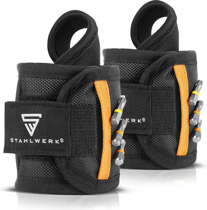 Actual product image Stahlwerk Magnetic wristband set of 2 for DIY enthusiasts to attach to the wrist (2 x)