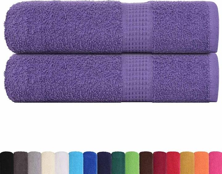 Actual product image vidaXL Towels 2 pcs. Purple 50x100 cm 360 g/m² 100% cotton bath towel (50 x 100 cm)
