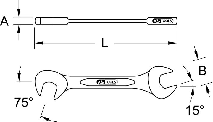 Actual product image KS Tools BRONZEplus sheet metal double open-end wrench small (6 mm)
