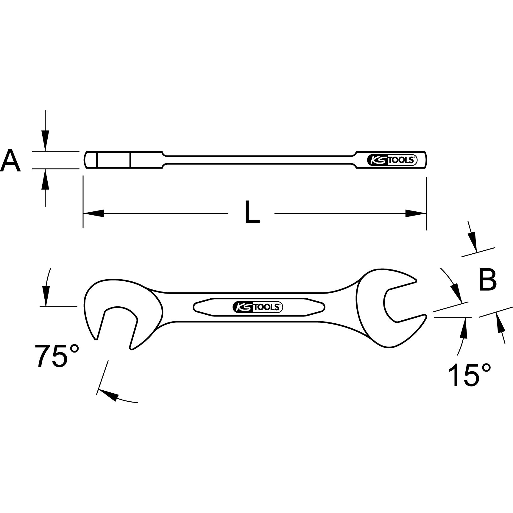 Thumbnail - KS Tools, Schraubenschlüssel, BRONZEplus Blech-Doppel-Maulschlüssel klein