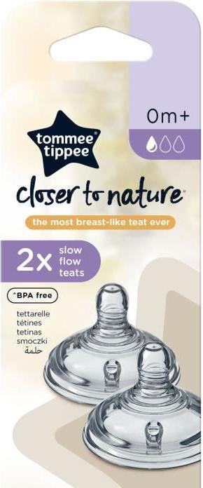 Productafbeelding Tommee Tippee Set van 2 spenen met trage speen - Transparant