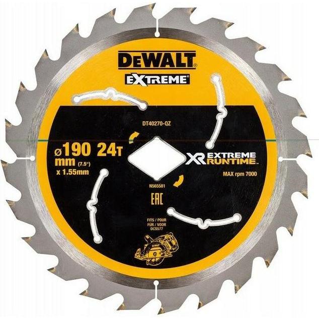 DeWalt, Sägeblatt, Kreissaegeblatt Handkr. 190mm 24WZ/FZ