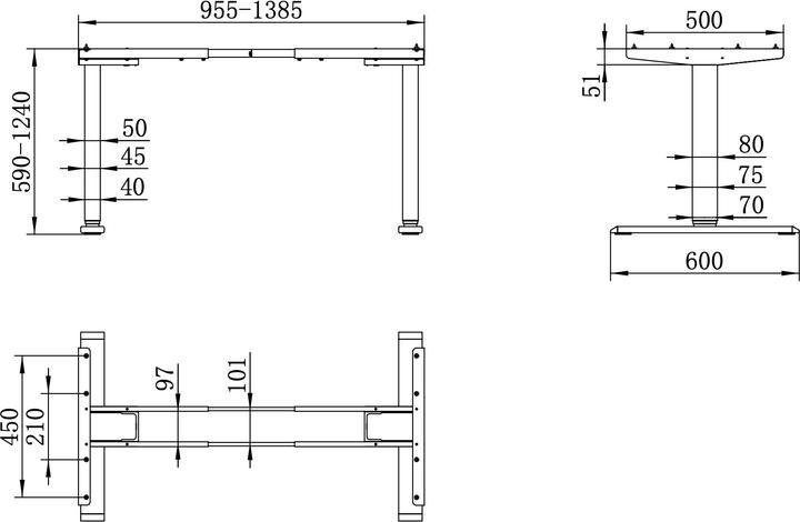 Image du produit Elfen Ergodesk Basic II -s??hk??p??yd??n runko, valkoinen