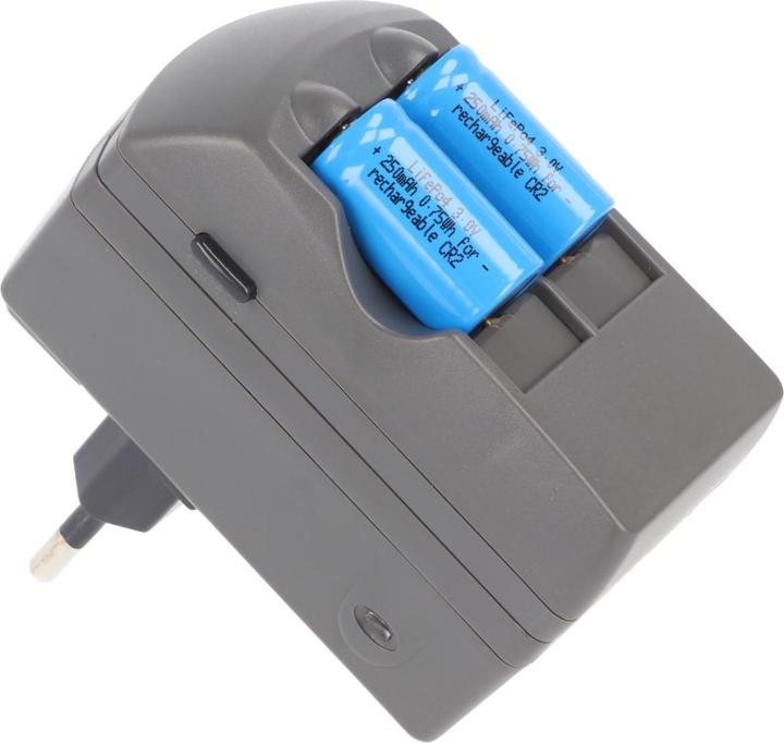 Image du produit AccuCell Chargeur CR2 Li-ion, chargeur CR-2 avec 2x batterie rechargeable CR2