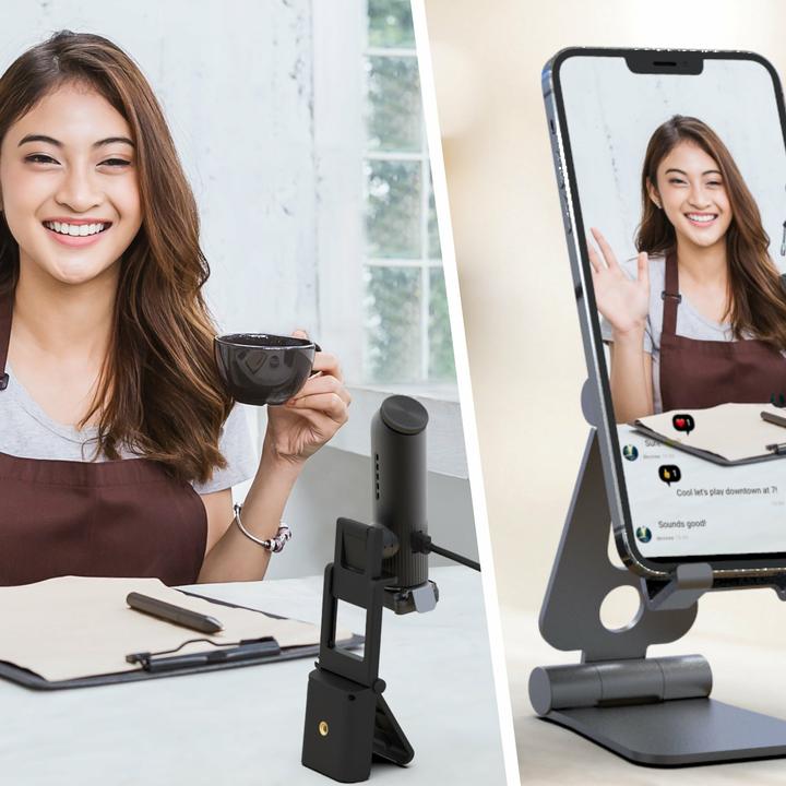 Actual product image j5Create JVU300 2K AI-Powered Webcam with Wireless Microphone and Auto-Focus, Black, 5 MP, 2560 x 14 (5 Mpx)