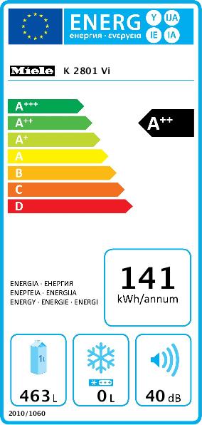Energy Label Miele K 2801 Vi R 11188540 (463 l)