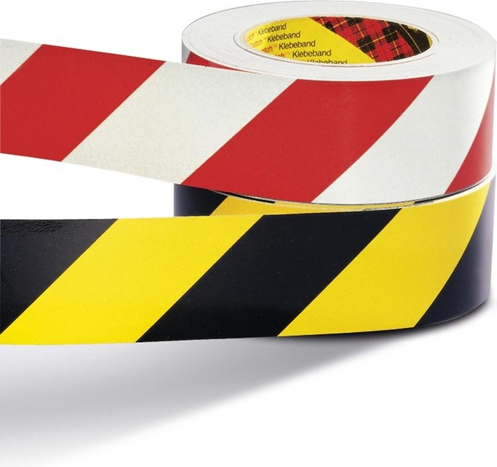 Produktbild Moravia Warnband rot-weiss, 60 mm, 66 lfm selbstklebend, nicht reflektierend