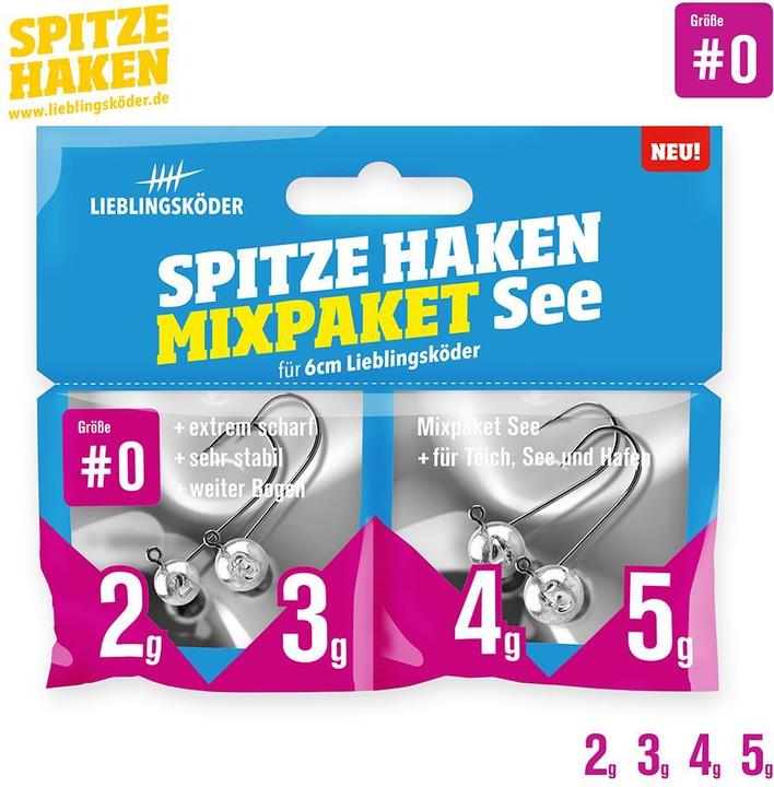 Lieblingsköder Spitze Haken Mixpaket See- Jigkopf