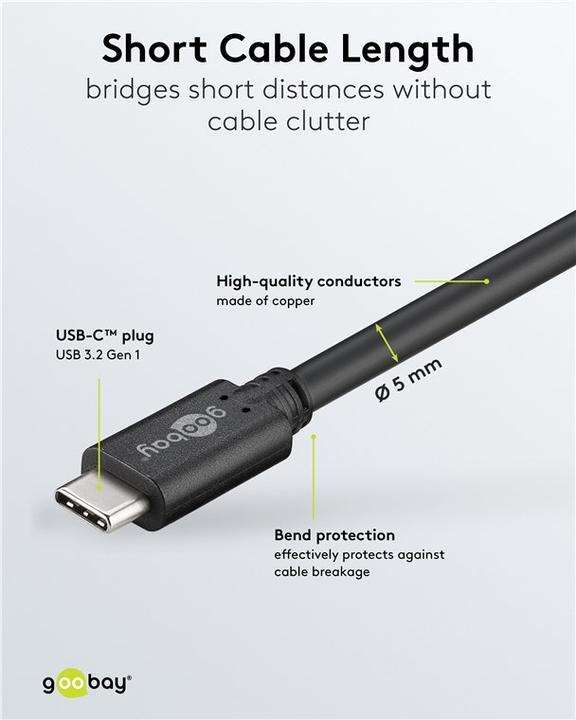 Produktbild Goobay USB Typ C – USB Typ C (3 m, USB 3.2 Gen 1, 60 W)