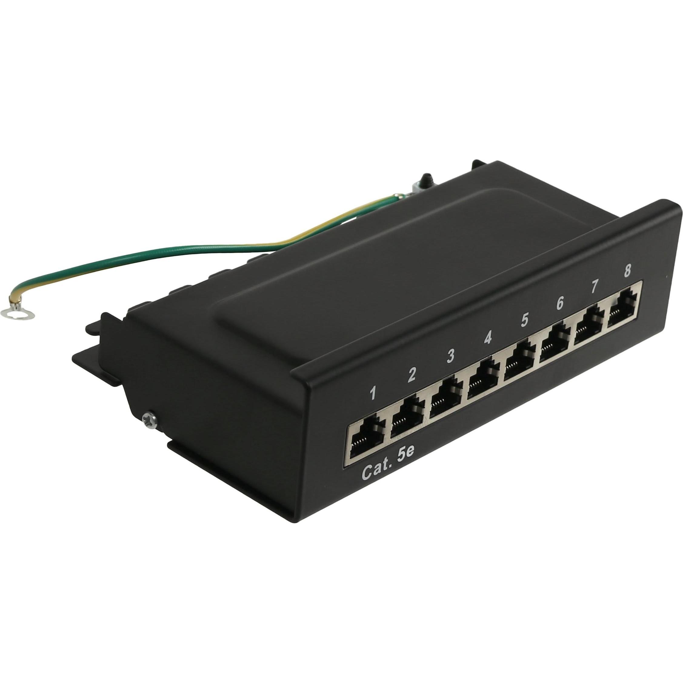 Red4Power CAT.5e Patchpanel R4-N107S, 8-fach, schwarz, Server Zubehör, Schwarz