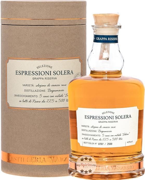 Marzadro ESPRESSIONI SOLERA Grappa 42% Vol. 0,7l in Holzkiste