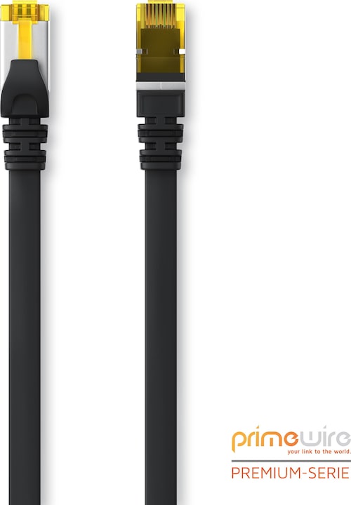 Actual product image Primewire CAT.7 network cable flat - Ethernet Gigabit Lan cable RJ45 - patch cable - comp. CAT.5 CAT.6 CAT.8 (U/FTP, CAT7, 0.25 m)