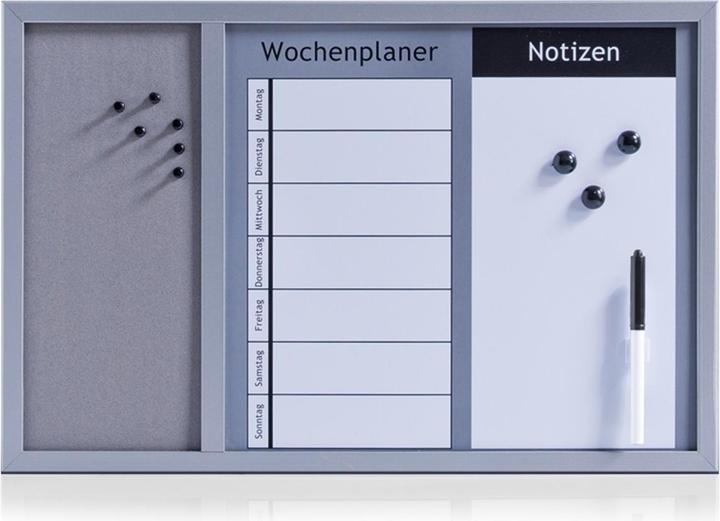 Zeller Present Combi-board (Weekly planner, Magnet board, Bulletin board, Whiteboard, 60 x 40 cm)