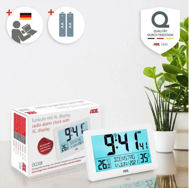 Actual product image ADE Radio controlled clock XXL digits