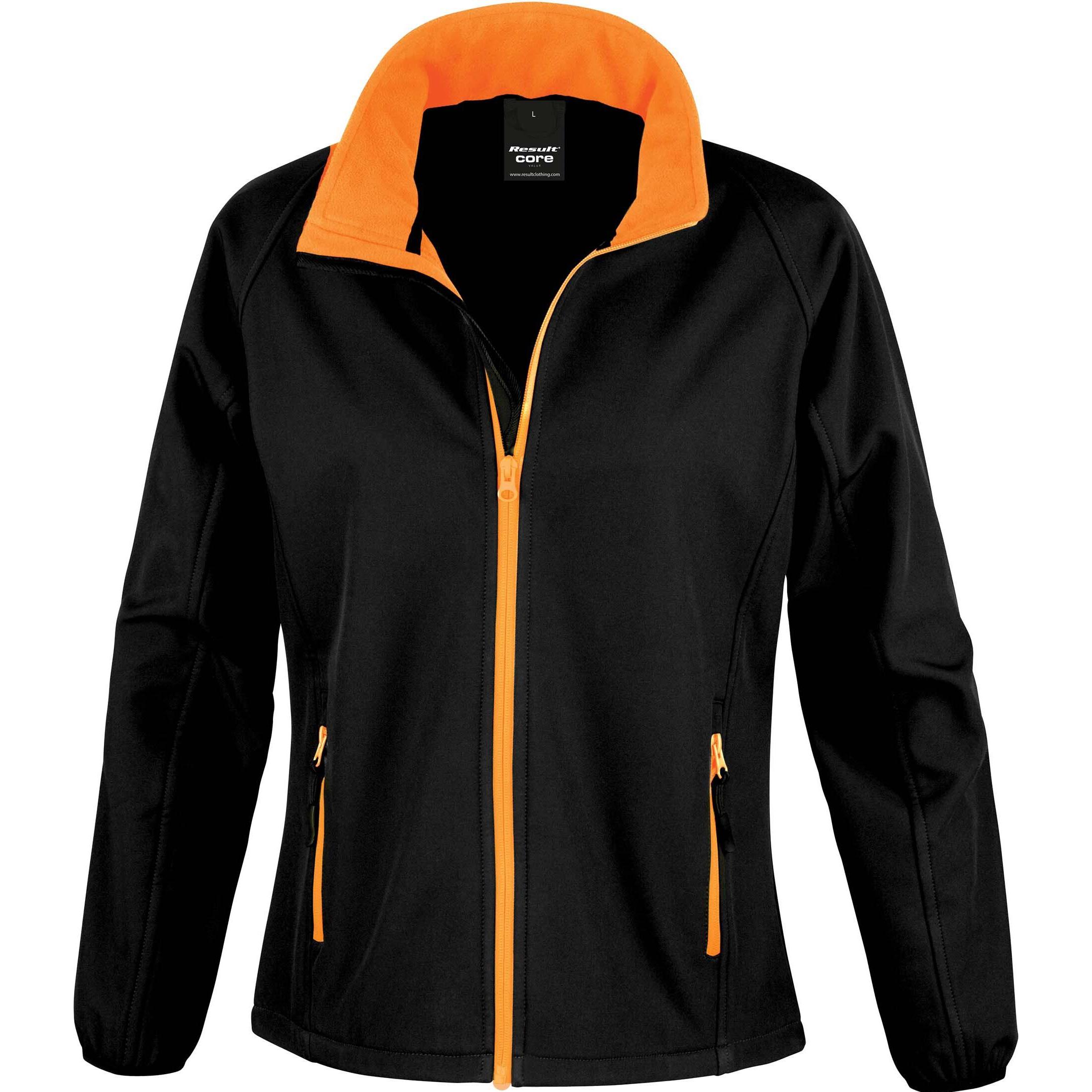 Regatta, Damen, Jacke, Softshell Femme Printable (S), Schwarz, Orange, S