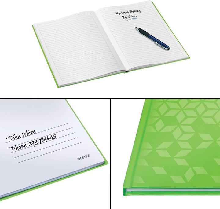 Immagine prodotto Leitz Taccuino WOW A4 4625-10-54 foderato, 90g verde (A4, Righe, Copertina rigida)