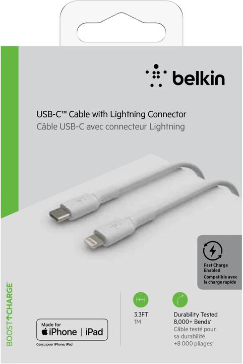 Produktbild Belkin USB C – Lightning (1 m, USB 2.0)