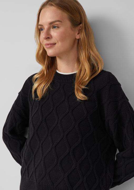 Produktbild s.Oliver Strickpullover Pullover im Relaxed Fit mit Zopfmuster (32)