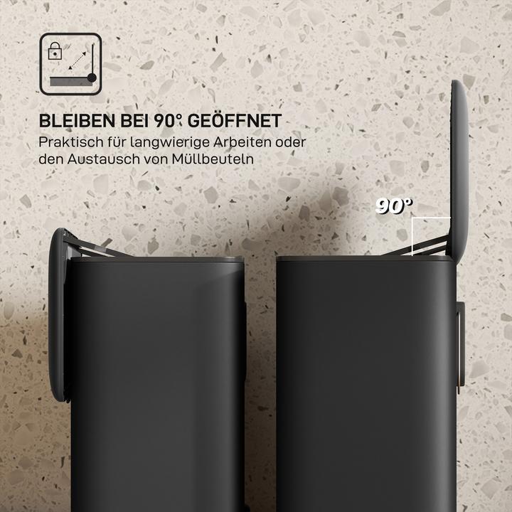 Produktbild Homcom Mülleimer Edelstahl, Kunststoff Schwarz (8 l)